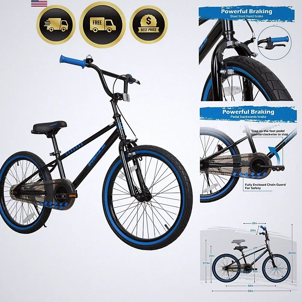 Kids Bike, 16 20 Inch Children Bicycle for Boys Girls Ages 4-12 Old, Rider H...